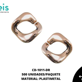 ESLABON PLASTICO ROMBO 22MM REF: A367 DORADO ROSADO 500 U/PAQUETE