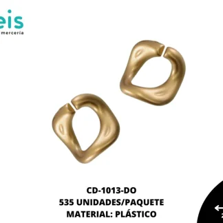 ESLABON PLASTICO ROMBO 22MM REF: A367 DORADO 535 U/PAQUETE (0.5 KILOGRAMOS)
