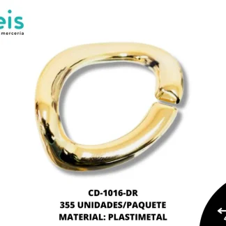 ESLABON PLASTICO 32X25MM REF: A404 DORADO ROSADO 355 U/PAQUETE (0.5 KILOGRAMOS)