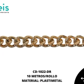 CADENA PLASTICA OVALADA 19X15MM REF: 8040 DORADO ROSADO 10 METROS/PAQUETE