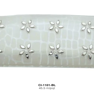 CINTA PLAST FLOR 3.8cm REF 908 BLANCO 45.5 mts/pqt