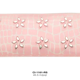 CINTA PLAST FLOR 3.8cm REF 908 ROSA 45.5 mts/pqt
