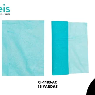CINTA MALLA TULL ESCARCHADA CELESTE 15YRD