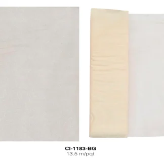 CINTA MALLA TULL ESCARCHADA BEIGE 15YRD
