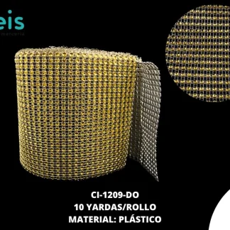 STRASS PLAST PIEDRA 11.5CM DORADO
