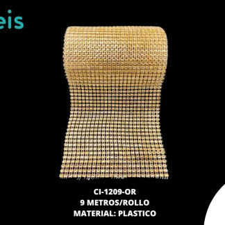 MALLA DIAMANTADA ORO 10 YARDAS/ROLLO