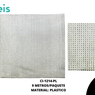 STRASS PLAST NG REF:18X366 PLATA 9m/pqt