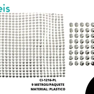 STRASS PLAST 24L RED REF:501 PLATA 9m/pqt