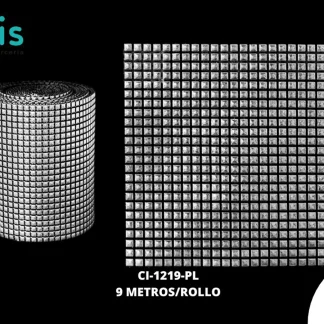 STRASS PLAST 24L REF :506 (4X4) PLATA 9m/pqt