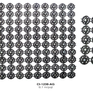 STRASS PLASTICO SOLX10V PLATA OLEOG 9.1m/pqt