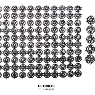 STRASS PLASTICO SOLX10V PLATA 9.1m/pqt
