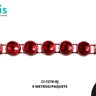 STRASS PLAST RED 4mm REF: 1X180 ROJO 9 m/pqt