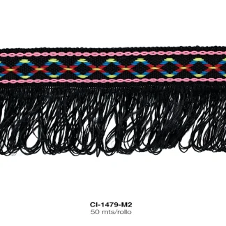 GALON FLECO NEGRO 40mm REF: GFL-4 MULTICOLOR 2 50 METROS/ROLLO