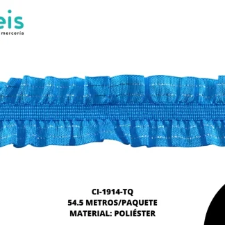 ELASTICO PZDA C/LUREX PL 20MM REF: 13-2977 TURQUESA 54.5 METROS/PAQUETE