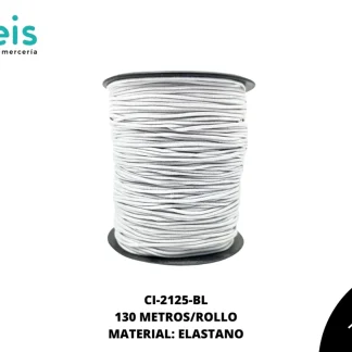 CINTA COLA RATA ELASTICA1.5 MM BLANCO 130 METROS