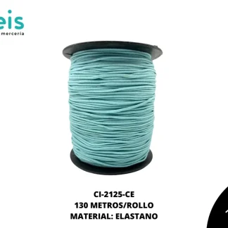 CINTA COLA RATA ELASTICA1.5 MM CELESTE 130 METROS