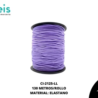 CINTA COLA RATA ELASTICA1.5 MM LILA 130 METROS