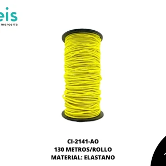 CINTA COLA RATA ELASTICAREF:2.0 AMARILLO 100METROS
