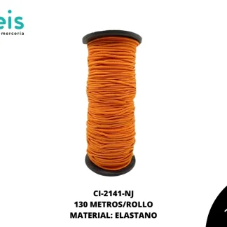 CINTA COLA RATA ELASTICAREF:2.0 NARANJA 100 METROS