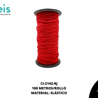 CINTA COLA RATA ELASTICAREF:2.5 ROJO 100 METROS