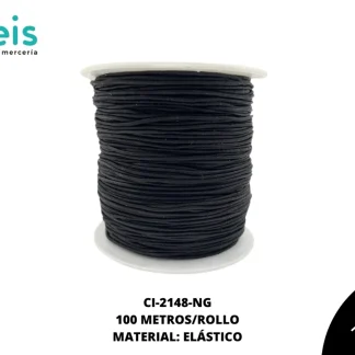 CINTA COLA RATA ELASTICAREF:1.0 NEGRO 100 METROS