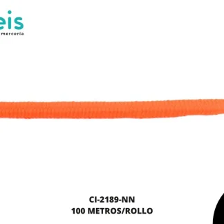 CORDON TEJIDO C/ALMA REF:7mm NARANJA NEON 100/M ROLLO