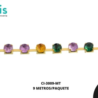 STRASS METALICO LATON DO 1L REF: 16SS 4mm MULTICOLOR 9 m/rollo