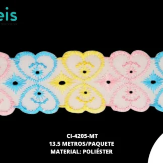 CINTAS GALON CI-4205-MT 3.8cm 13.5 MTS/PQT MULTICOLOR