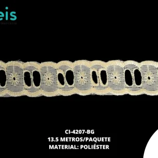 CINTAS GALON CI-4207-BG 2.5cm 13.5 MTS/PQT BEIGE
