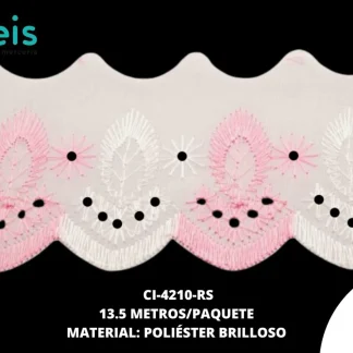 GUIPIUR POLIESTER BRILLOSO PLANO CI-4210-RS 5cm 13.5 MTS/PQT ROSA