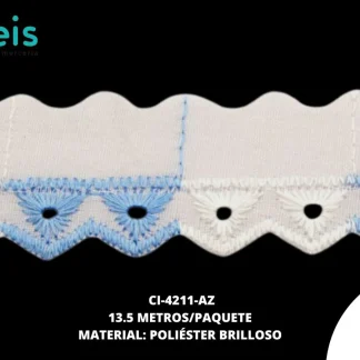 GUIPIUR POLIESTER BRILLOSO PLANO CI-4211-AZ 2.5cm 13.5 MTS/PQT AZUL