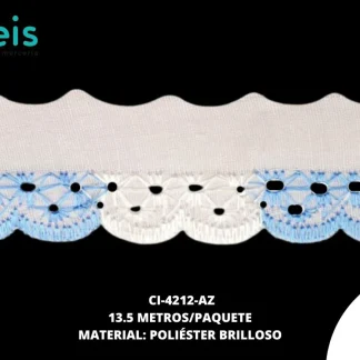 GUIPIUR POLIESTER BRILLOSO PLANO CI-4212-AZ 2.5cm 13.5 MTS/PQT AZUL