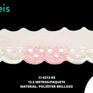 GUIPIUR POLIESTER BRILLOSO PLANO CI-4212-RS 2.5cm 13.5 MTS/PQT ROSA
