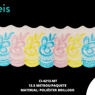 GUIPIUR POLIESTER BRILLOSO PLANO CI-4213-MT 7cm 13.5 MTS/PQT MULTICOLOR