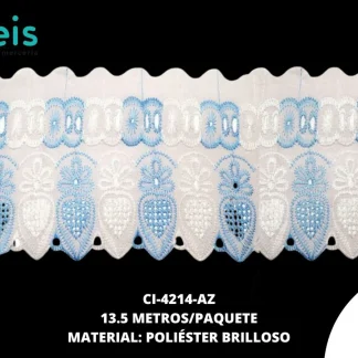 GUIPIUR POLIESTER BRILLOSO PLANO CI-4214-AZ 12cm 13.5 MTS/PQT AZUL