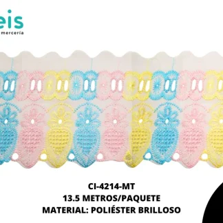 GUIPIUR POLIESTER BRILLOSO PLANO CI-4214-MT 12cm 13.5 MTS/PQT MULTICOLOR