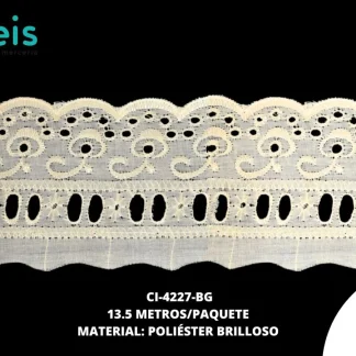 GUIPIUR POLIESTER BRILLOSO PLANO CI-4227-BG 7cm 13.5 MTS/PQT BEIGE