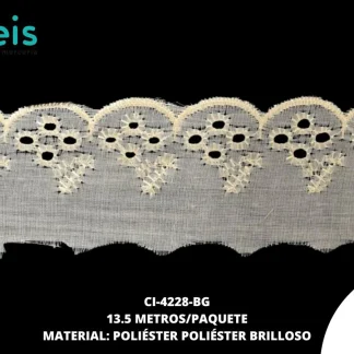 GUIPIUR POLIESTER BRILLOSO PLANO CI-4228-BG 5cm 13.5 MTS/PQT BEIGE