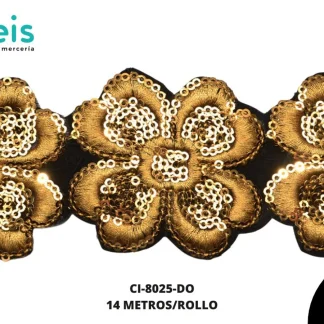 MILLARE APLICACION PLANCHA FLOR REF:SH-08 DORADO 14M