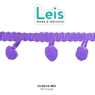 MILLARE POMPOM 23MM REF: 1cm MORADO 18 METROS/PAQUETE