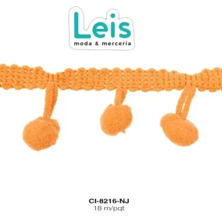 MILLARE POMPOM 23MM REF: 1cm NARANJA 18 METROS/PAQUETE