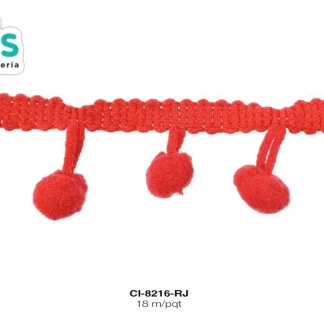 MILLARE POMPOM 23MM REF: 1cm ROJO 18 METROS/PAQUETE