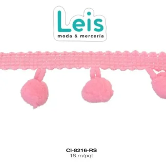 MILLARE POMPOM 23MM REF: 1cm ROSA 18 METROS/PAQUETE
