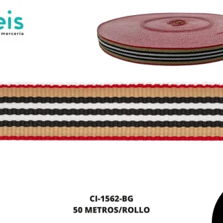 CINTA FAYA RAYAS 15MM 50M BEIGE