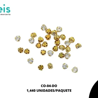 REMACHES METAL PIEDRA CO-04-DO 4mm 1,440 PZ/PQT DORADO