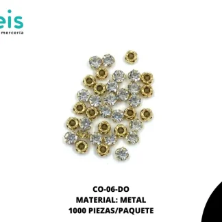 REMACHES METAL PIEDRA CO-06-DO 6mm 1,000 PZ/PQT DORADO