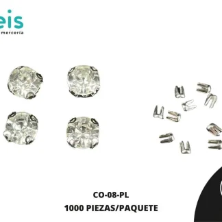 REMACHES METAL PIEDRA DOBLE PROPOSITO CO-08-PL 8mm 1,000 PZ/PQT PLATA