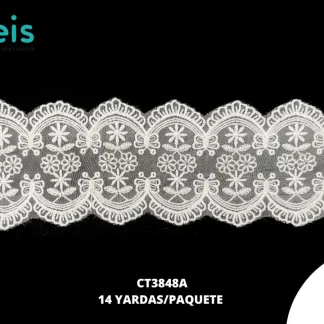 GUIPIUR SEDA DE LECHE TUL CT3848A BLANCO 8 CM 14 YARDAS/PAQUETE