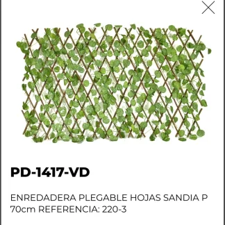ENREDADERA PLEGABLE HOJAS SANDIA 70 CM REF: 220-3 VERDE