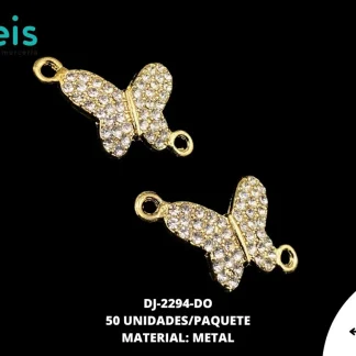 DIJE METALICO PDRA MARIPOSA 20mm REF: T-32 DORADO 50 u/pqt